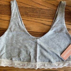 Thirdlove bralette cotton size M color gray bra nwt